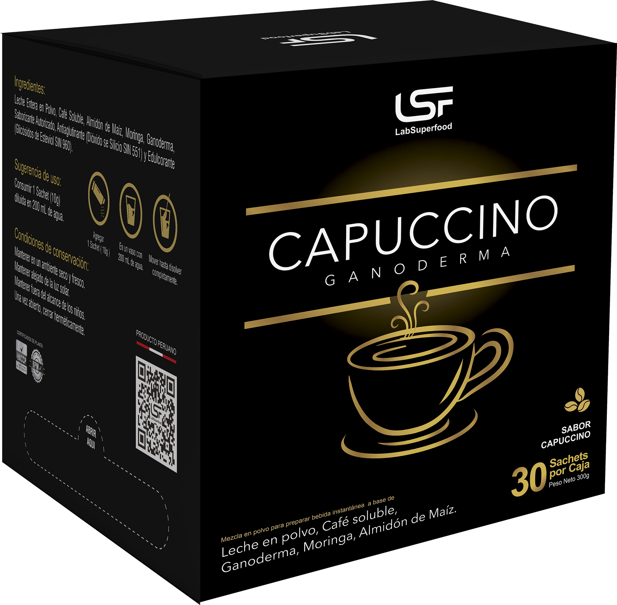 CAPUCCINO CON GANODERMA CAJA X 30 SAHCETS (10G C/U)